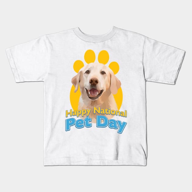 Happy National Pet Day Kids T-Shirt by Den Vector